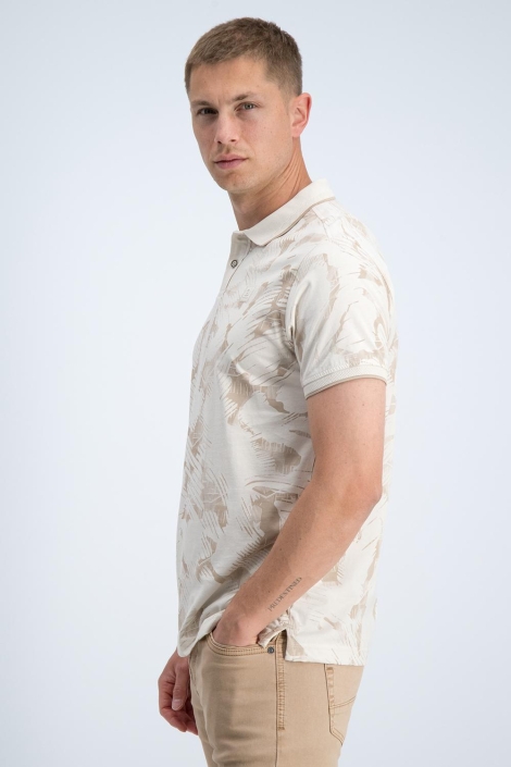 Gabbiano zand heren polo | Model zijaanzicht