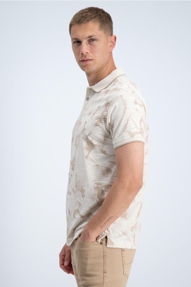Gabbiano zand heren polo | Model zijaanzicht