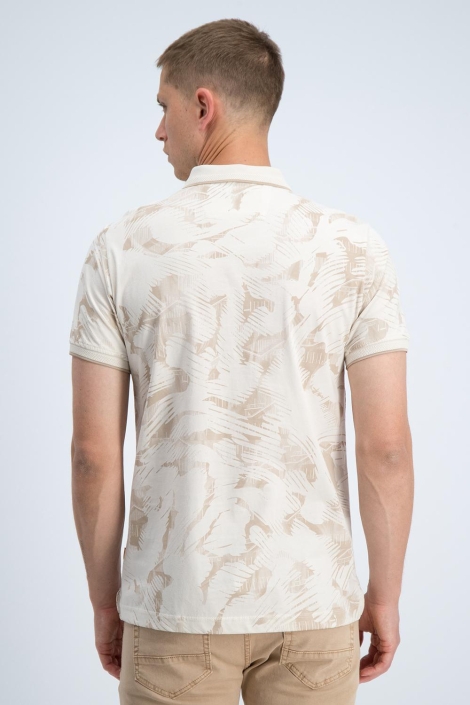 Gabbiano zand heren polo | Model achteraanzicht