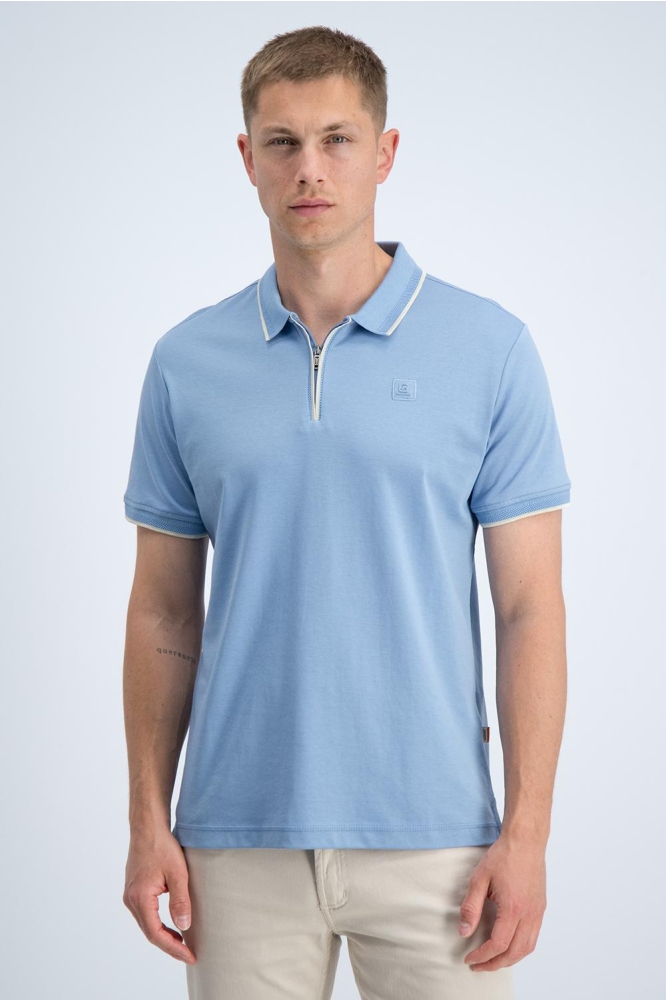Gabbiano blauwe heren polo | Model vooraanzicht
