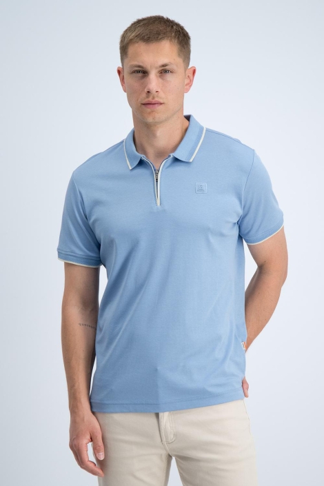Gabbiano blauwe heren polo | Model vooraanzicht