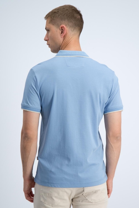 Gabbiano blauwe heren polo | Model achteraanzicht