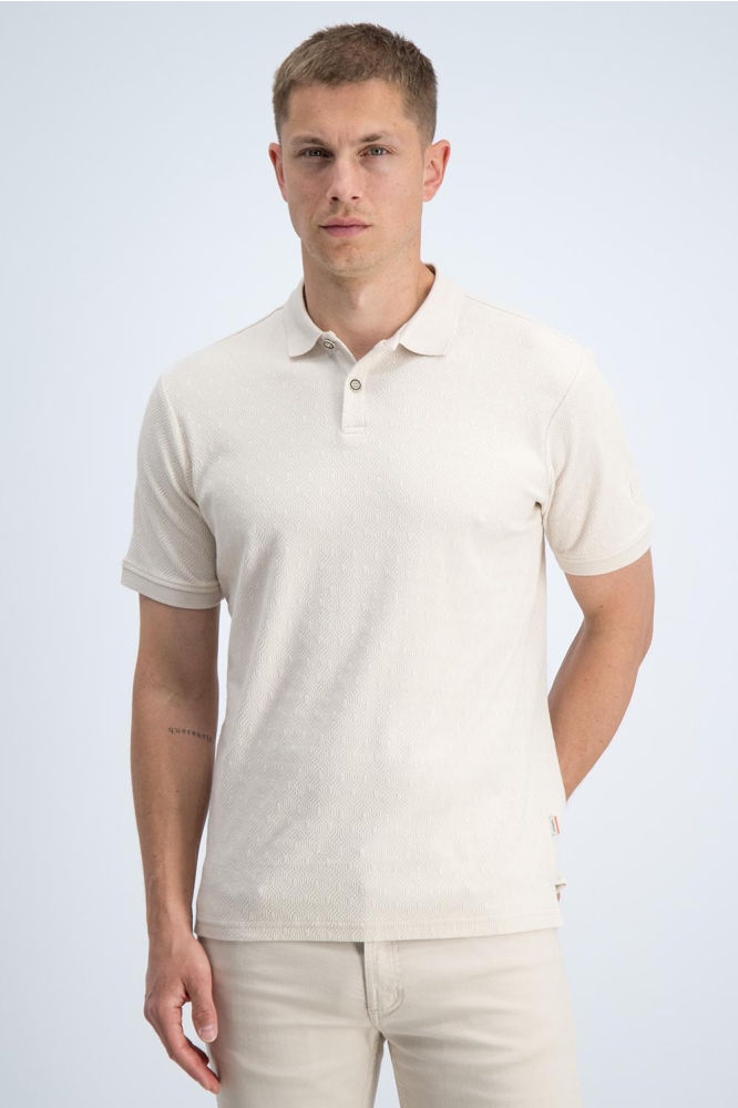 Gabbiano beige heren polo | Model vooraanzicht