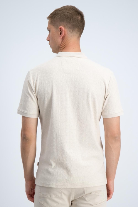 Gabbiano beige heren polo | Model achteraanzicht