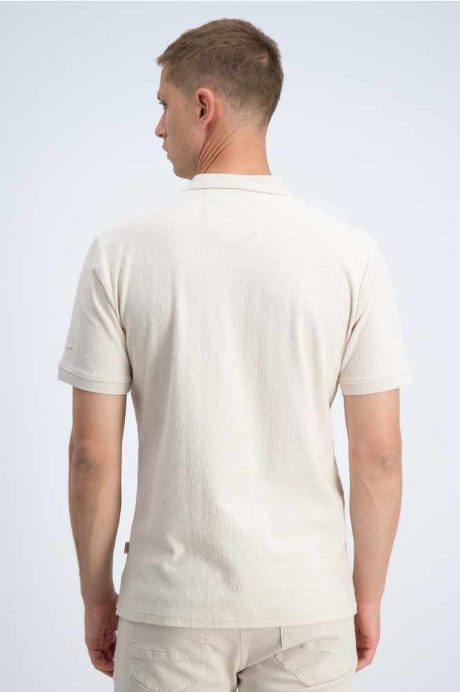 Gabbiano beige heren polo | Model achteraanzicht