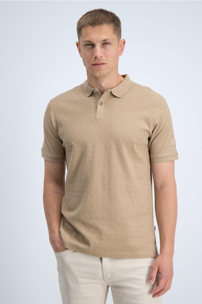 Gabbiano camel heren polo | Model vooraanzicht