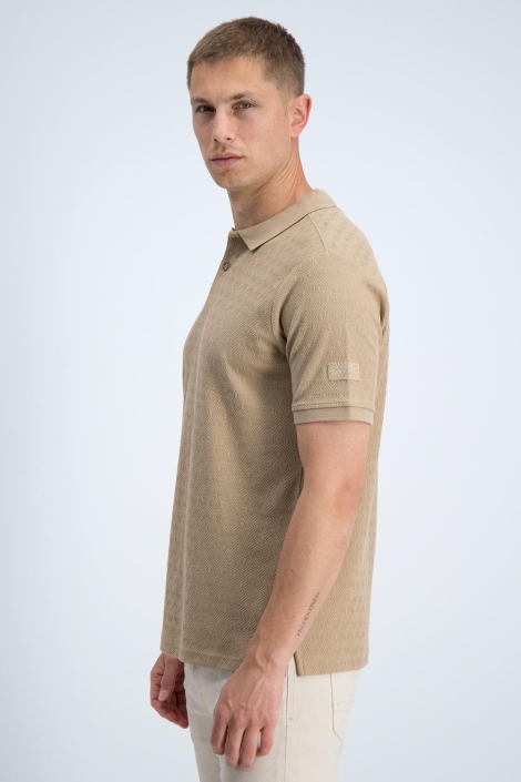 Gabbiano camel heren polo | Model zijaanzicht