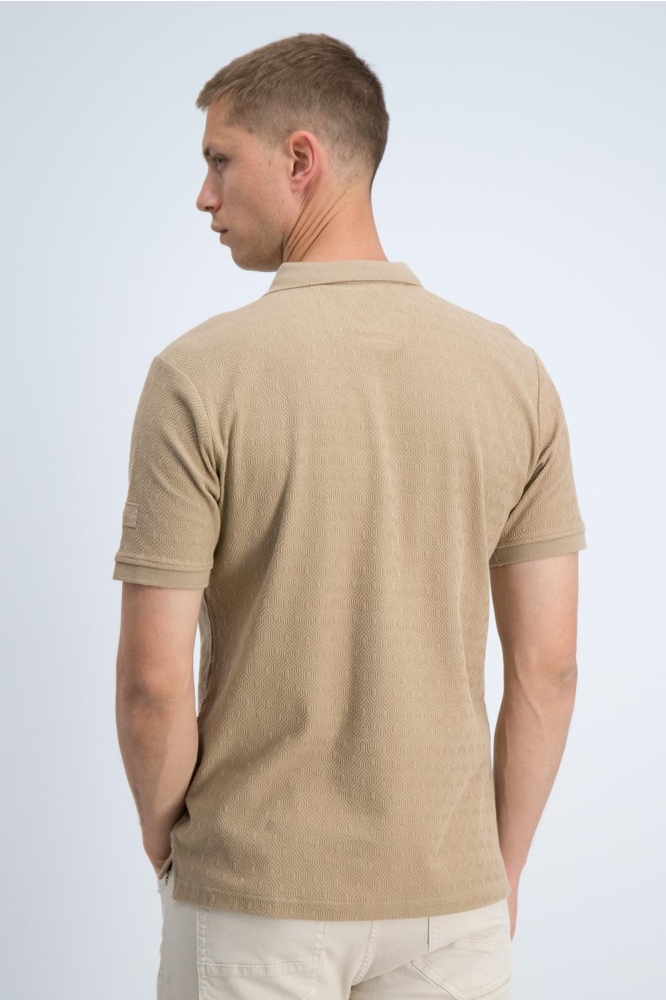 Gabbiano camel heren polo | Model achteraanzicht
