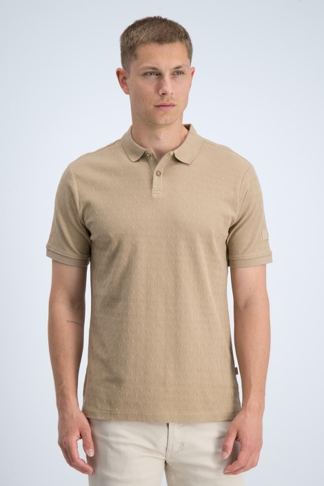 Gabbiano camel heren polo | Model vooraanzicht