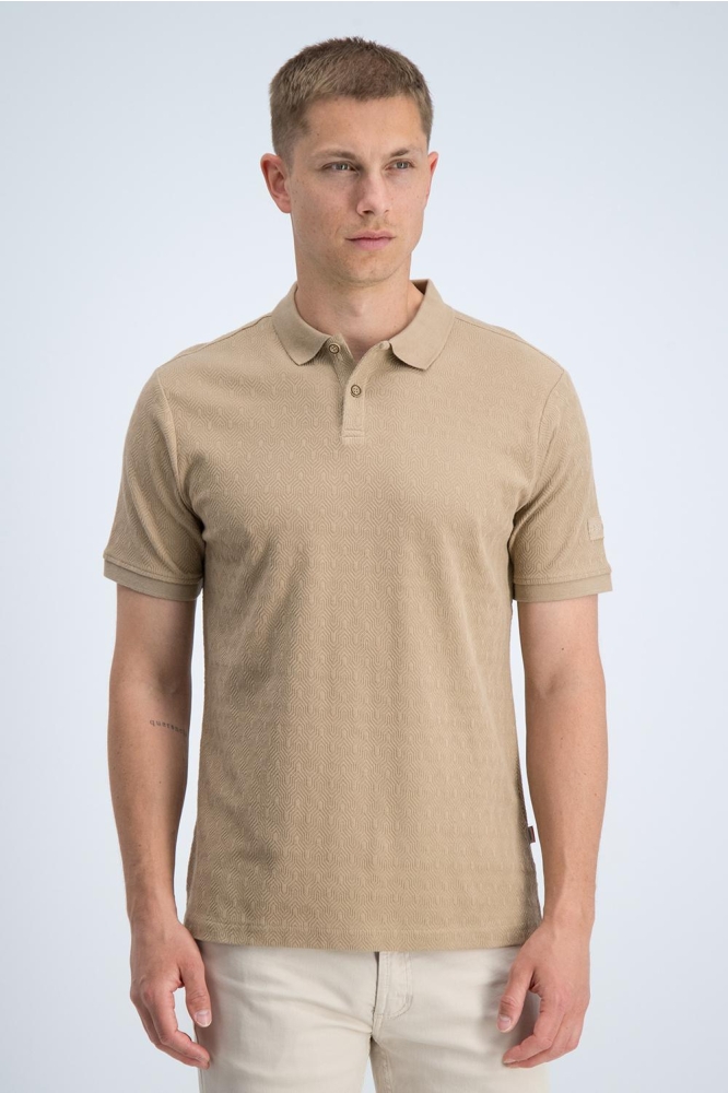 Gabbiano camel heren polo | Model vooraanzicht