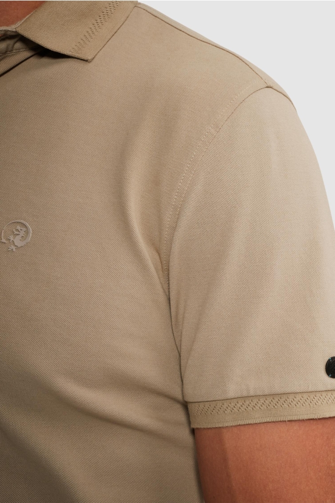 Cast Iron zand heren polo | Kleurstaal