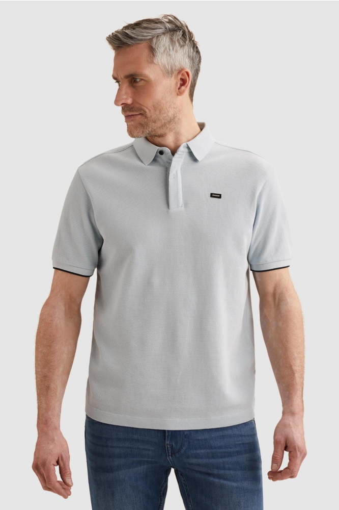 Vanguard blauwe heren polo | Model vooraanzicht