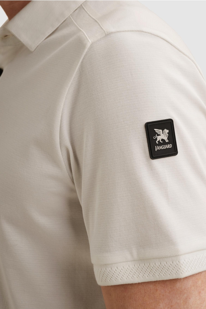 Vanguard witte heren polo | Close up
