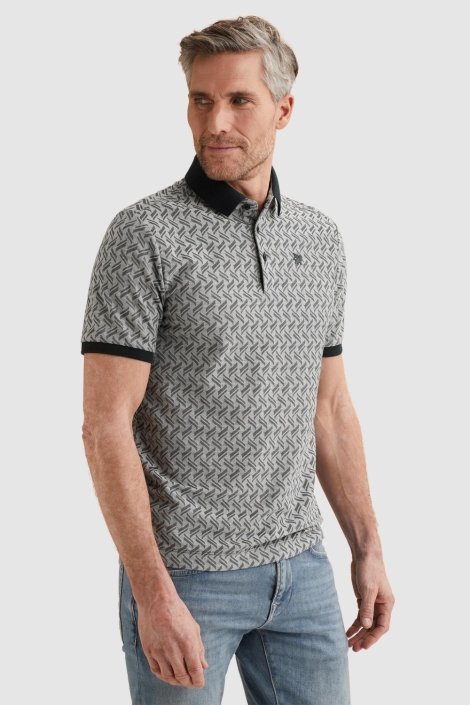 Vanguard blauwe heren polo | Model zijaanzicht