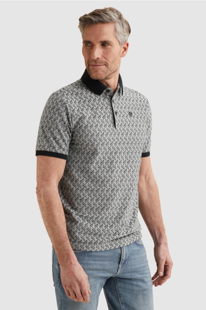 Vanguard blauwe heren polo | Model zijaanzicht