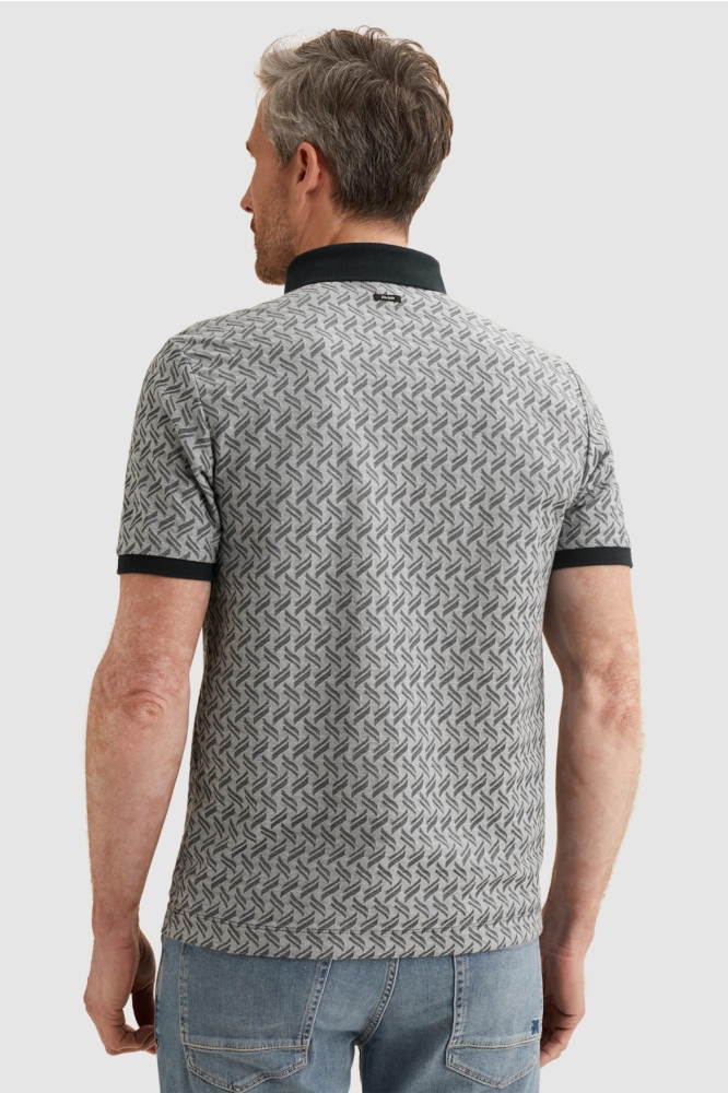 Vanguard blauwe heren polo | Model achteraanzicht