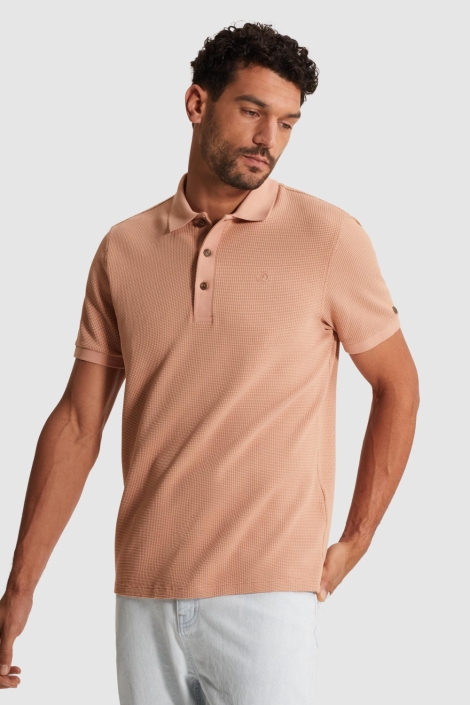 Cast Iron oranje heren polo | Model vooraanzicht