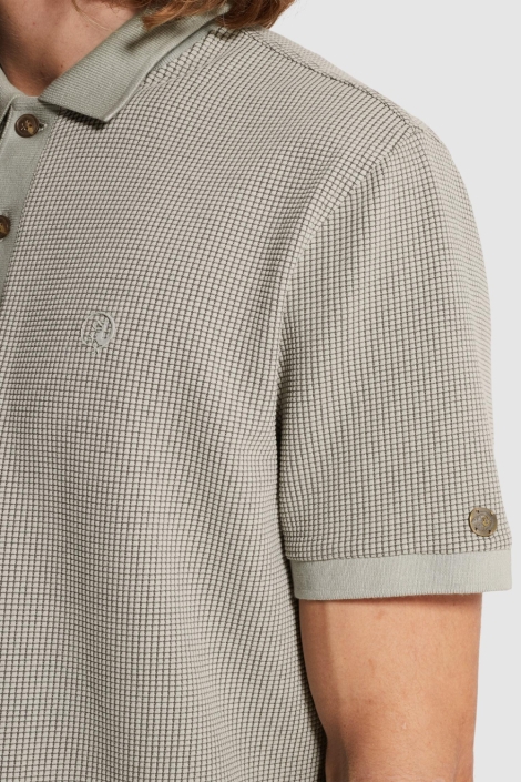 Cast Iron groene heren polo | Close up