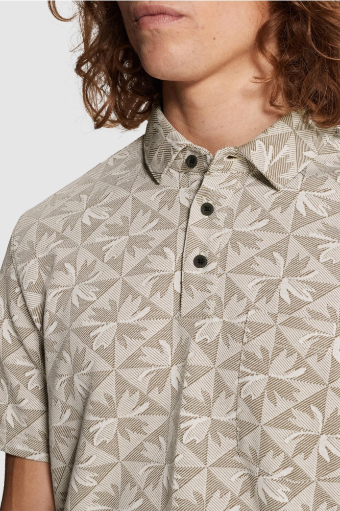 Cast Iron beige heren polo | Close up