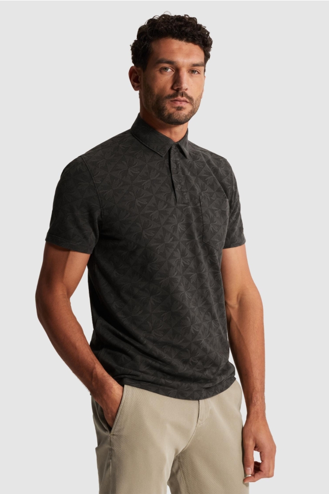 Cast Iron grijze heren polo | Model zijaanzicht