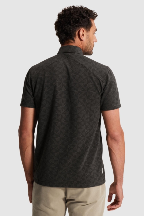 Cast Iron grijze heren polo | Model achteraanzicht