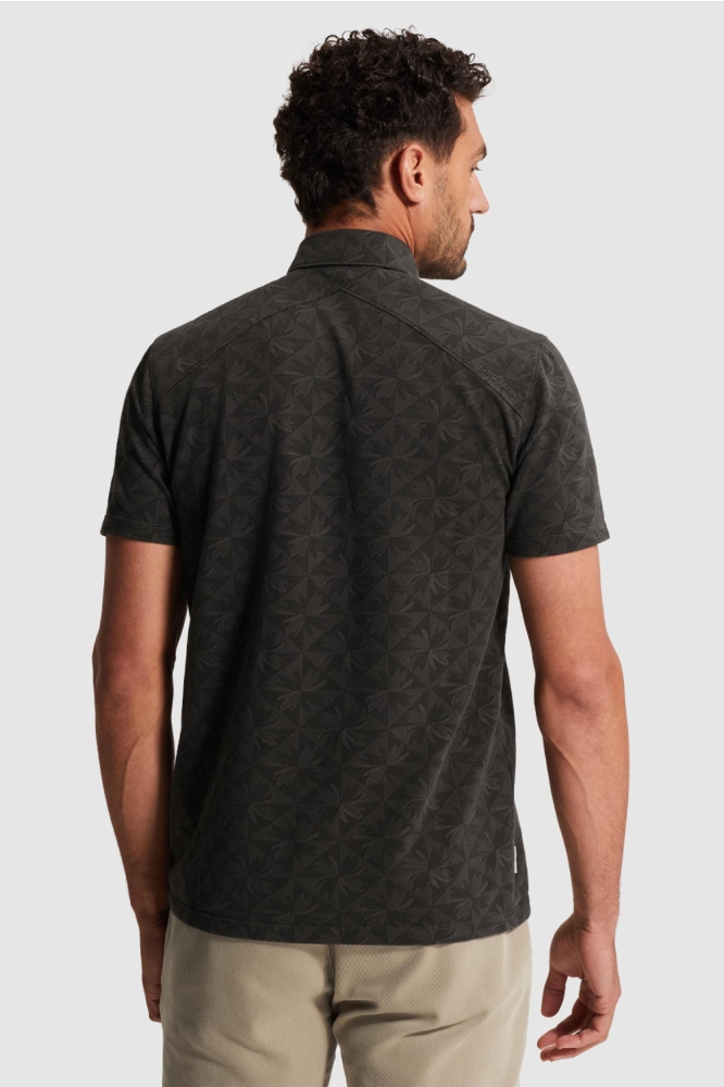 Cast Iron grijze heren polo | Model achteraanzicht