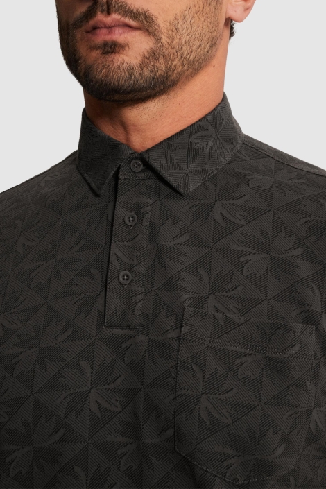 Cast Iron grijze heren polo | Close up