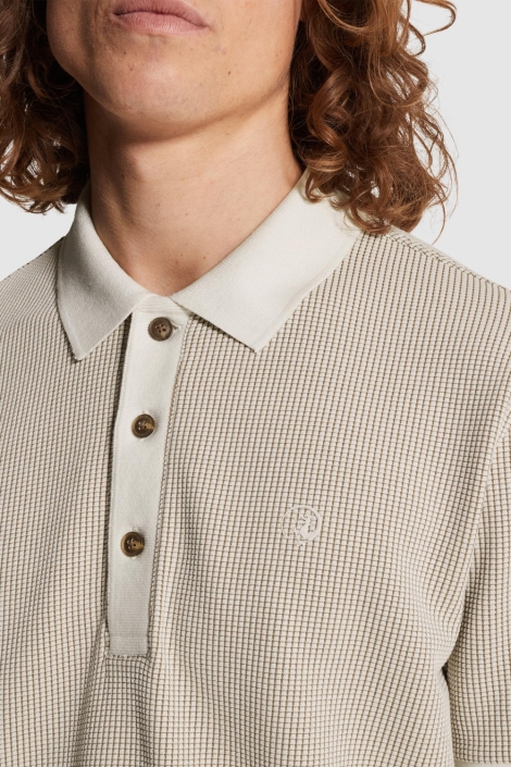 Cast Iron beige heren polo | Unique Selling Point