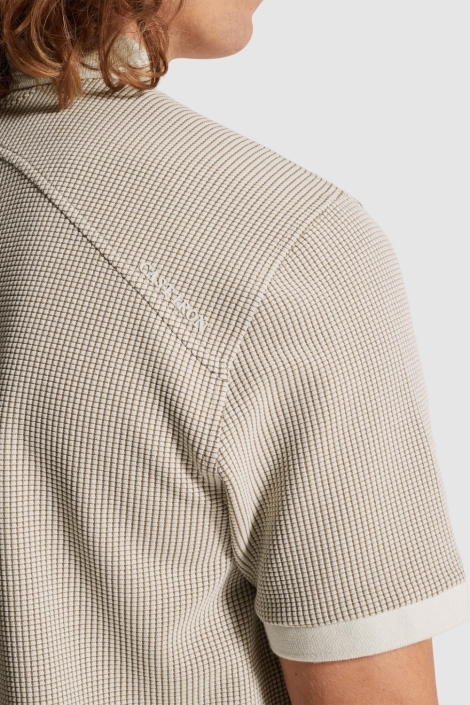 Cast Iron beige heren polo | Kleurstaal