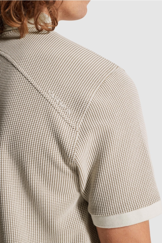 Cast Iron beige heren polo | Kleurstaal