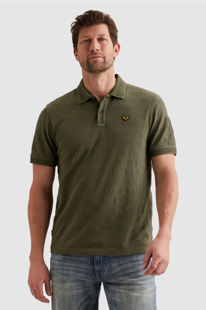 PME legend groene heren polo | Model vooraanzicht