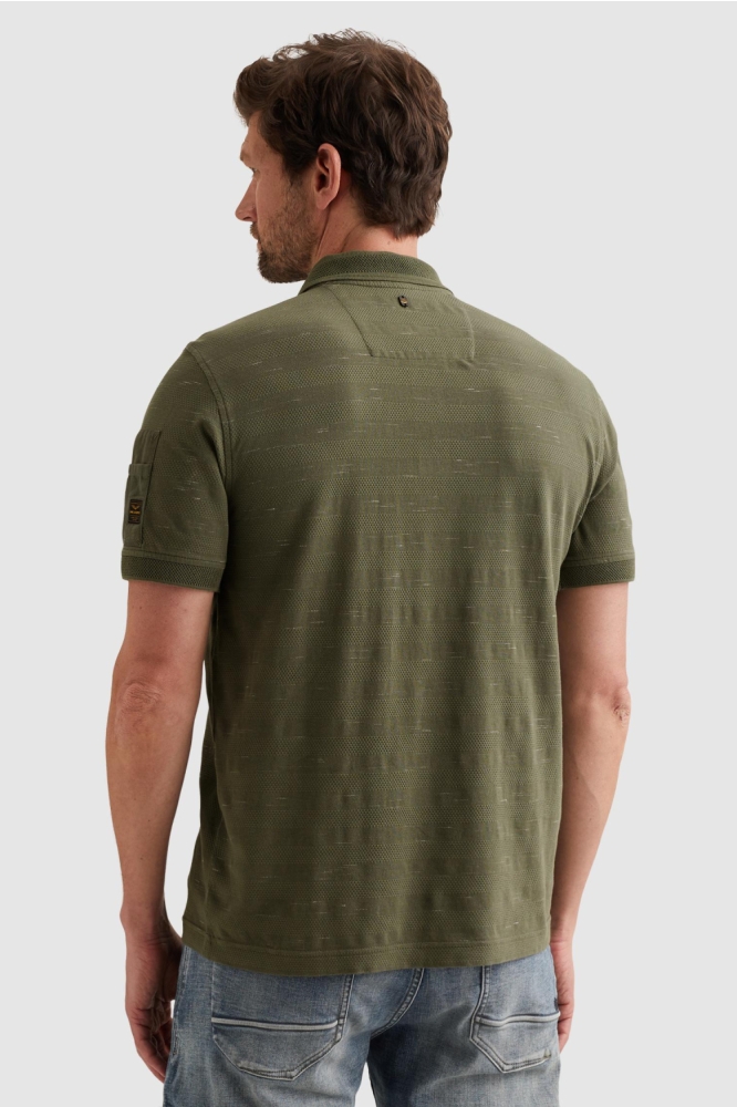 PME legend groene heren polo | Model achteraanzicht