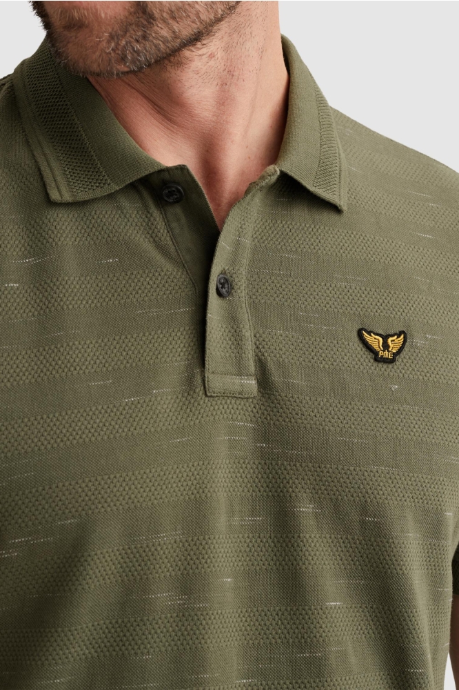 PME legend groene heren polo | Close up