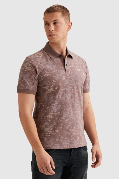 PME legend paarse heren polo | Model zijaanzicht