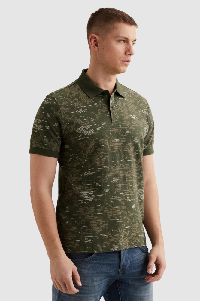 PME legend groene heren polo | Model zijaanzicht