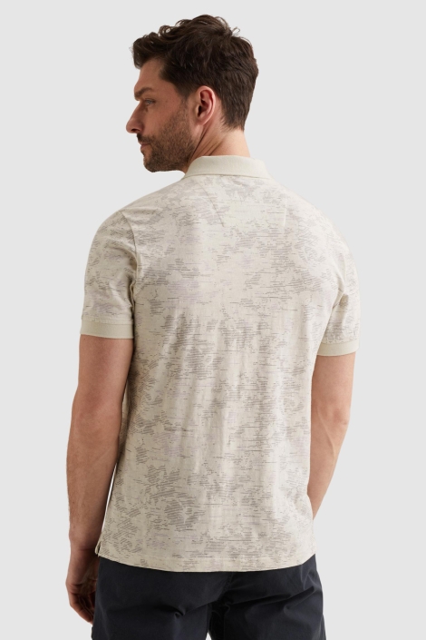 PME legend beige heren polo | Model achteraanzicht