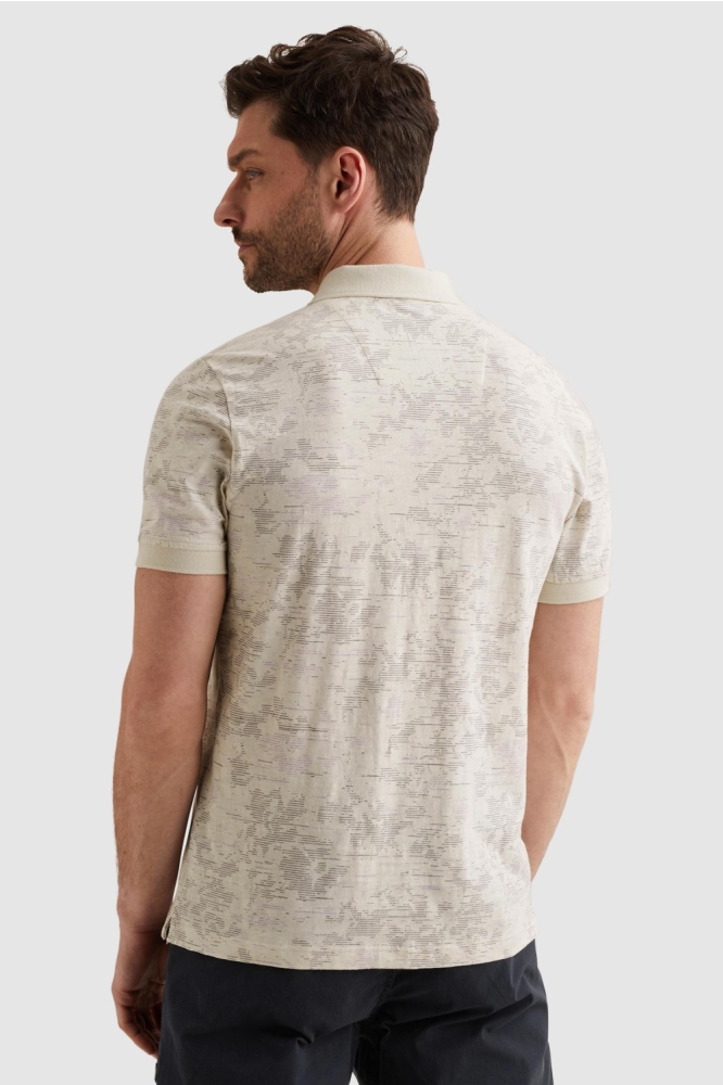 PME legend beige heren polo | Model achteraanzicht