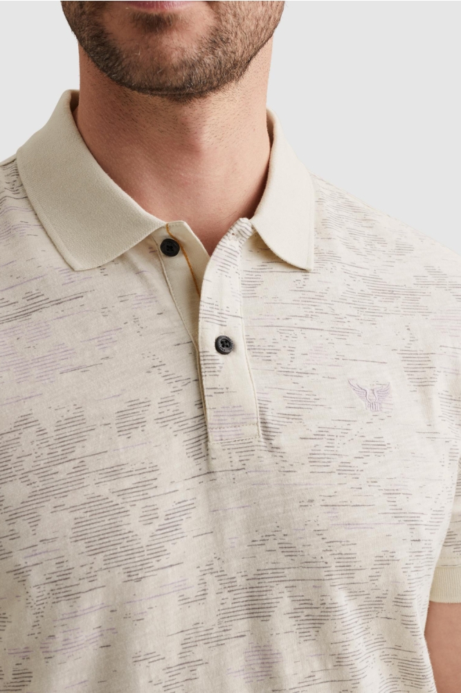 PME legend beige heren polo | Close up