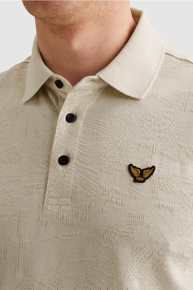 PME legend beige heren polo | Close up