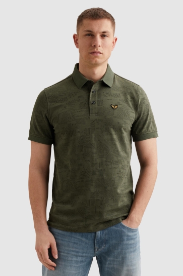 PME legend short sleeve polo jacquard jersey Groen