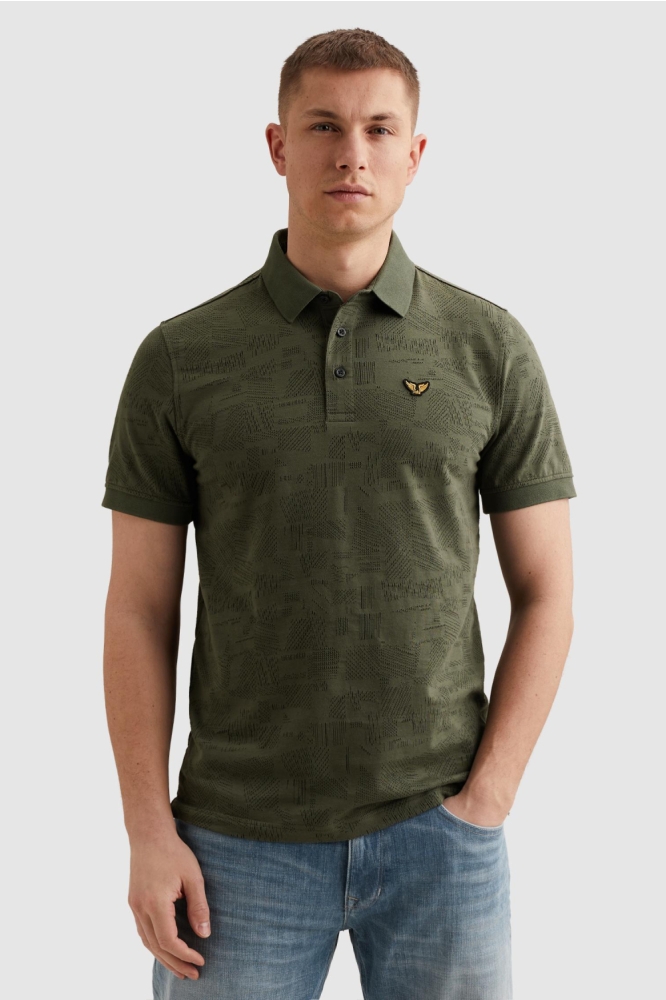 PME legend groene heren polo | Model vooraanzicht