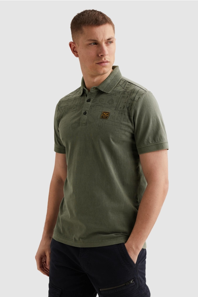 PME legend groene heren polo | Model zijaanzicht