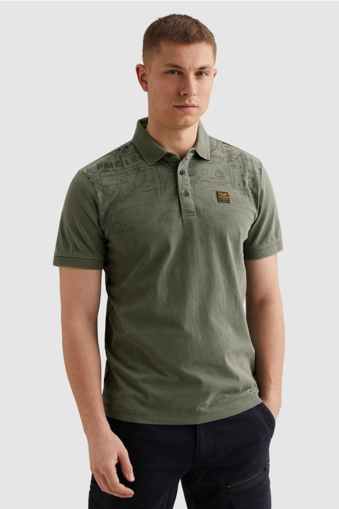 PME legend groene heren polo | Model vooraanzicht