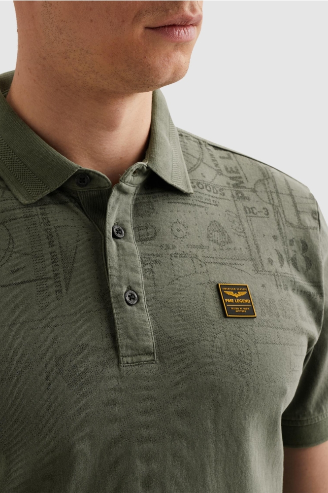 PME legend groene heren polo | Close up