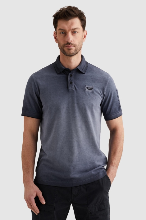 PME legend blauwe heren polo | Model vooraanzicht