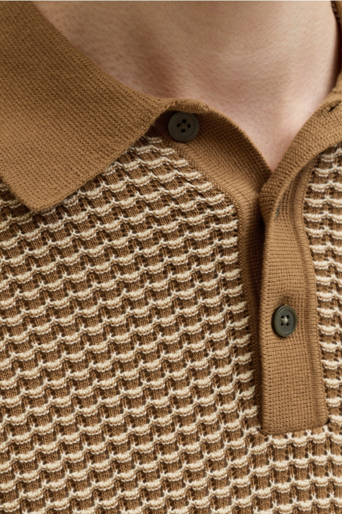 Jack & Jones oranje heren polo | Close up