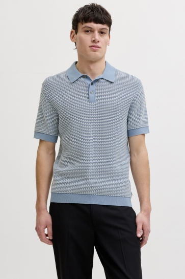 Jack & Jones Polo JPRBLUKINGSLEY KNIT POLO SS LN 12291058 ASHLEY BLUE/TWIST
