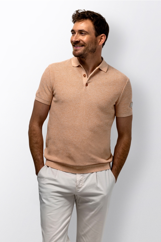 State of Art oranje heren polo | Model vooraanzicht