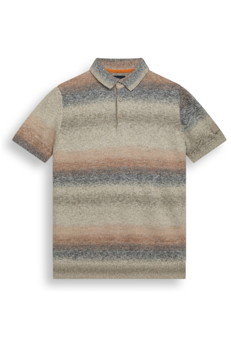 State of Art beige heren polo | Vooraanzicht