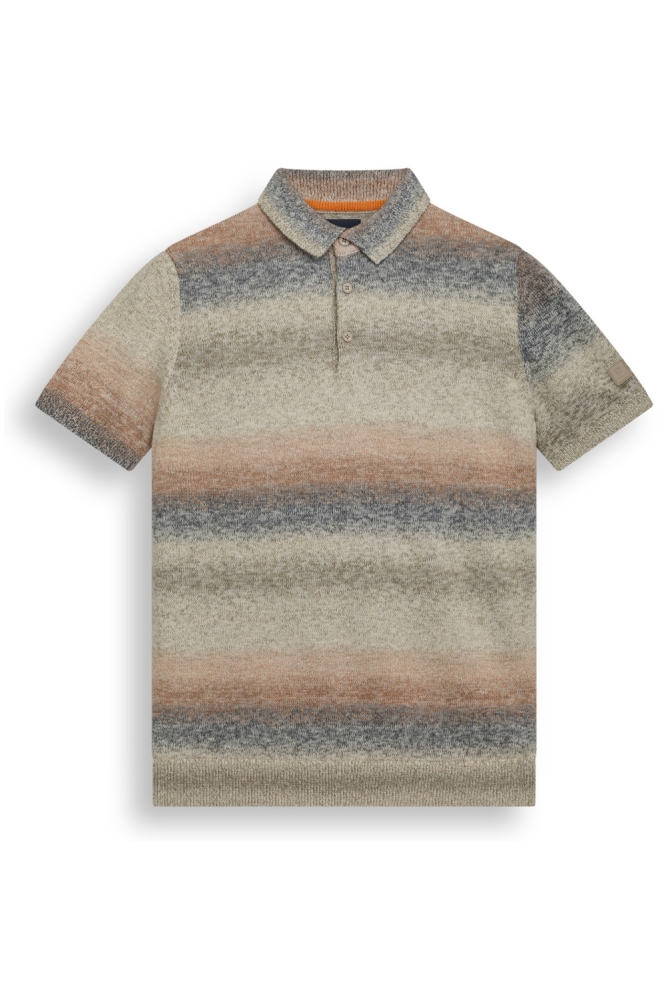 State of Art beige heren polo | Vooraanzicht